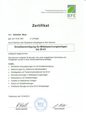 Schaltberechtigung für Mittelspannungsanlagen bis 36 kV