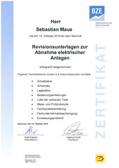Revisionsunterllagen zur Abnahme elektrischer Anlagen