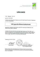 VDE geprüfte Blitzschutzkraft