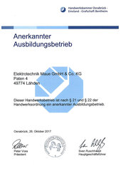 Anerkannter Ausbildungsbetrieb